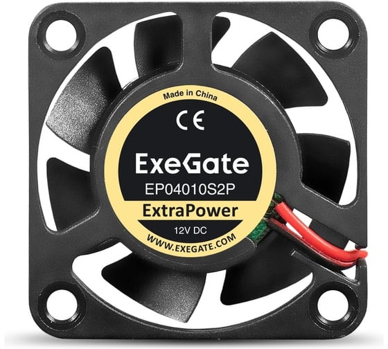 Вентилятор ExeGate ExtraPower EP04010S2P 12В DC, 40x40x10 мм, Sleeve bearing подшипник скольжения, 2pin, 7500RPM, 36dBA 295216