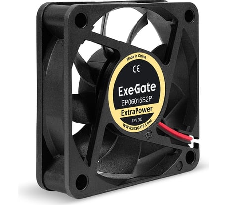 Вентилятор ExeGate ExtraPower EP06015S2P 12В DC, 60x60x15 мм, Sleeve bearing подшипник скольжения, 2pin, 4800RPM, 32dBA 295225