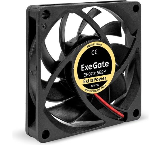 Вентилятор ExeGate ExtraPower EP07015B2P 12В DC, 70x70x15 мм, 2-Ball двойной шарикоподшипник, 2pin, 3100RPM, 28dBA 295232 1