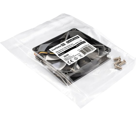 Вентилятор ExeGate ExtraPower EP12025S3PM 12В DC, 120x120x25 мм, Sleeve bearing подшипник скольжения, 3pin+Molex, 1800RPM, 28dBA 283390
