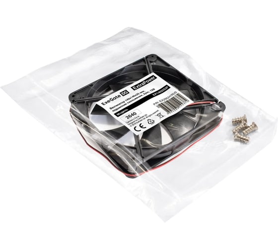 Вентилятор ExeGate ExtraPower EP14025S2P 12В DC, 140x140x25 мм, Sleeve bearing подшипник скольжения, 2pin, 1600RPM, 31dBA 295247