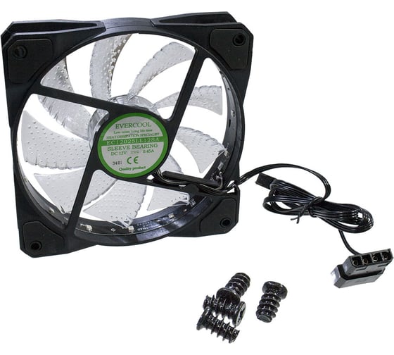 Вентилятор осевой EVERCOOL CLR12025LL12SA-GR 120x120x25 12В с зеленой подсветкой 2015959897