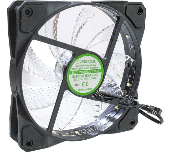 Вентилятор осевой EVERCOOL CLR12025LL12SA-WH 120x120x25 12В с белой подсветкой 2015959902