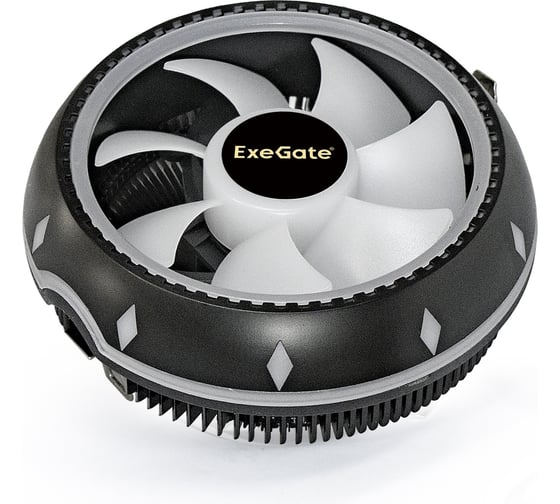 Кулер ExeGate DarkMagic EE126M-PWM.RGBAl, черное покрытие, LGA775/1150/1151/1155/1156/1200/1700/AM2/AM2+/AM3/AM3+/AM4/AM5/FM1/FM2754939940, TDP100W, Fan120mm, PWM, 900-2000RPM, Hydrobearing 286156
