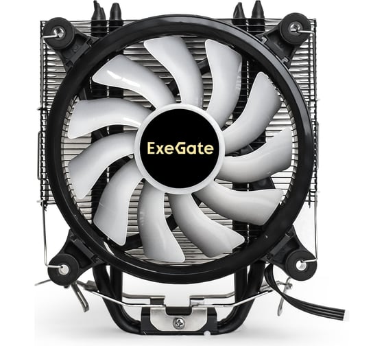 Кулер ExeGate DarkMagic EXX400V2-PWM.RGBAl+Cu, 4 тепловые трубки, LGA775/1150/1151/1155/1156/1200/1700/AM2/AM2+/AM3/AM3+/AM4/AM5/FM1/FM2754939940, TDP140W, Fan120mm, PWM, 1200-2100RPM 293667