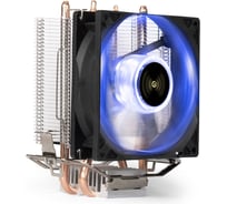 Кулер ExeGate Wizard EXX200-PWM.BLUEAl+Cu, 2 тепловые трубки, LGA775/1150/1151/1155/1156/1200/1700/AM2/AM2+/AM3/AM3+/AM4/AM5/FM1/FM2754939940, TDP95W, Fan90mm, PWM, 800-2400RPM, Hydrobearing 286297