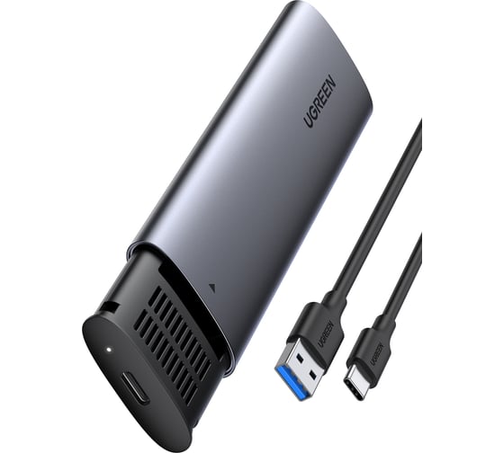 Бокс внешний для жесткого диска Ugreen CM400 (10903) USB-C to M.2 NGFF 5G Enclosure с кабелем USB-A - USB-C. Длина кабеля: 50см. Цвет:серый космос 10903_