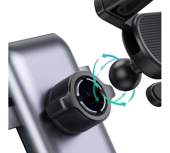 Подставка-держатель Ugreen LP274 (30401) Gravity Phone Holder for Round Air Vent для круглых вентиляционных решеток авто. Цвет: серый 30401_