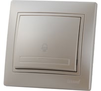 Кнопка звонка Lezard MIRA жемчужно-белый перламутр, со вставкой 701-3030-103