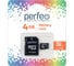 Карта памяти Perfeo microSD, 4GB, Class 10, с адаптером 30008004 1