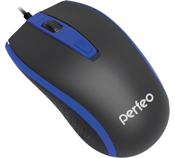 Оптическая мышь Perfeo PROFIL 4 кнопки, USB, чёрно-синяя 30008629