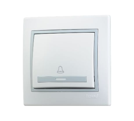 Кнопка звонка Lezard MIRA белый с серой вставкой 701-0215-103