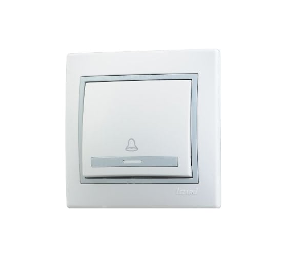Кнопка звонка Lezard MIRA белый с серой вставкой 701-0215-103
