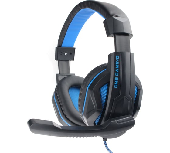 Игровая гарнитура Gembird Printbar, черный/синий, рег громкости, кабель 2м MHS-G215