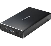 Внешний корпус Gembird USB 3.0 для 3.5" HDD/SSD, порт Type-A, SATA III, металл, чёрный, EE3-U3S-1 34786249