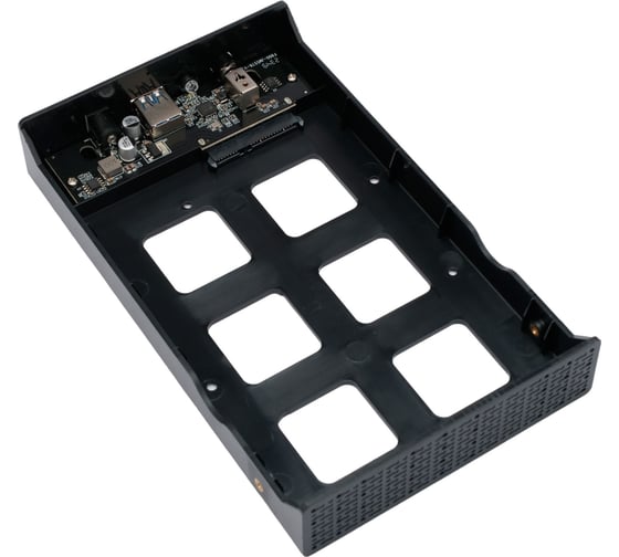 Внешний корпус Gembird USB 3.0 для 3.5" HDD/SSD, порт Type-A, SATA III, металл, чёрный, коробка EE3-U3S-1