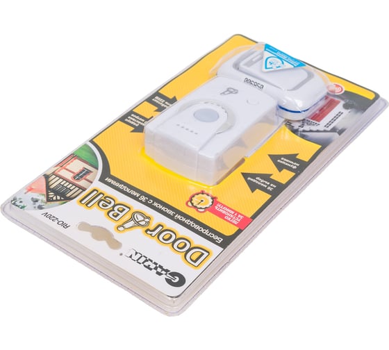 Беспроводной звонок Garin DoorBell Rio-220V c ночником и с влагозащищ. кнопкой BL1 220V-23A 6941