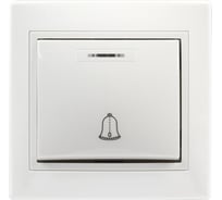 Кнопка звонка с индикатором Smartbuy Венера 10А, белая SBE-01w-10-B1-1