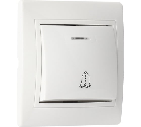 Кнопка звонка с индикатором Smartbuy Венера 10А, белая SBE-01w-10-B1-1