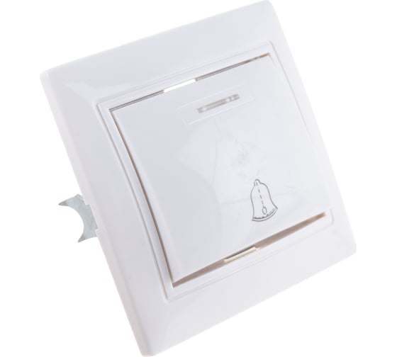Кнопка звонка с индикатором Smartbuy Венера 10А, белая SBE-01w-10-B1-1