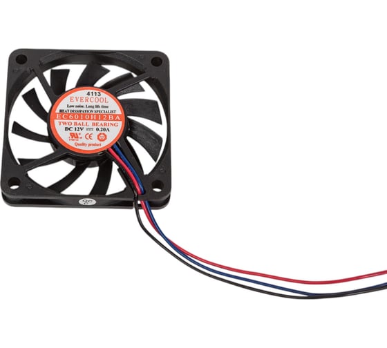 Вентилятор EVERCOOL 12В, 60x60x10, подшипник качения, 4400 об./мин EC6010H12BA 2015340115