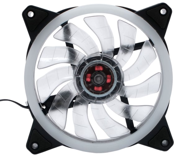 Вентилятор с подсветкой Gembird 120x120x25, гидродин., 3pin/4pin Molex, провод 35см, красный, D12025S12L-R