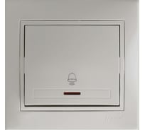 Кнопка звонка Lezard MIRA с подсветкой белый с бел. вст. 701-0202-108