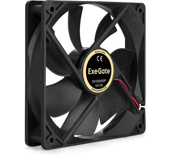 Вентилятор ExeGate 12В DC EX12025S2P 120x120x25 мм, Sleeve bearing подшипник скольжения , 2pin разъем 2.54 , 1500RPM, 24dBA 294048 1