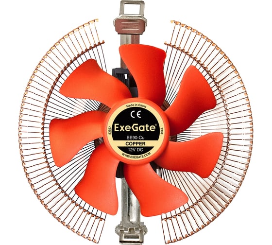 Кулер ExeGate EE90-Cu Al+Cu, LGA775/1150/1151/1155/1156/1200/1700/1851/AM2/AM2+/AM3/AM3+/AM4/AM5/FM1/FM2/754/939/940, TDP 80W, Fan 90mm, 2200RPM, Hydro beari 286151