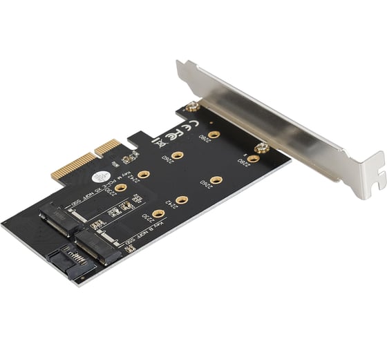 Переходник для установки SSD M.2 B key и M key в слот PCI-E ExeGate EXE-509 M.2 B key - SATA + M.2 M Key - PCI-E x4, 283713