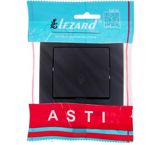 Кнопка звонка Lezard ASTI чёрный бархат 7081-4242-103