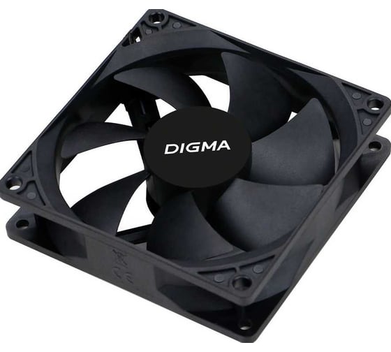 Вентилятор DIGMA DFAN-90 90x90x25 черный 3-pin 4-pin (Molex)23dB 82gr Ret 1867345