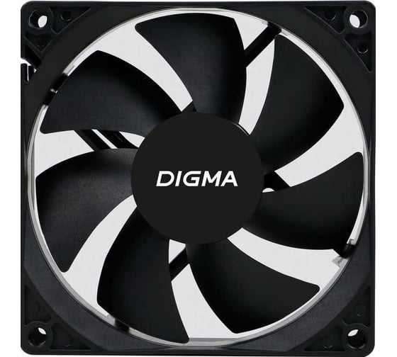 Вентилятор DIGMA DFAN-90 90x90x25 черный 3-pin 4-pin (Molex)23dB 82gr Ret 1867345