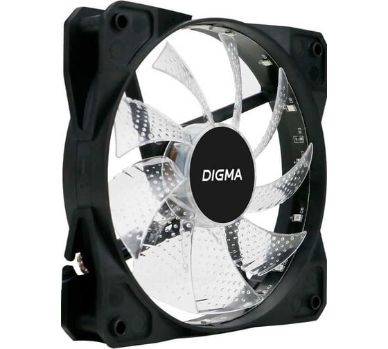 Вентилятор DIGMA DFAN-FRGB2 RGB 120x120x25 черный 3-pin 4-pin (Molex) 23dB 115gr Ret 1867395