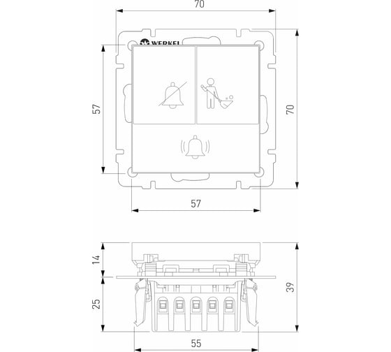 Кнопка звонка с индикацией для отелей WERKEL W1114601 a054308