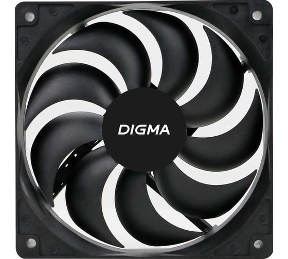 Вентилятор DIGMA DFAN-120-9 120x120x25 черный 3-pin 4-pin (Molex) 23dB 120gr Ret 1867348