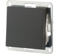 Выключатель-кнопка 1-клавишный (схема 1Т) с символом звонок LK Studio, 16 A, 250 B (черный бархат) LK80 840508-1