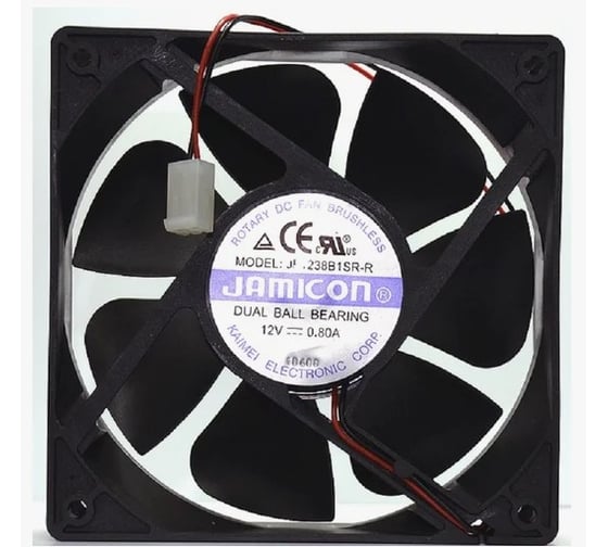 Вентилятор JAMICON JF1238S1HR-R (JF1238S1HR130-065R) (2800RPM) 12V/0, 48A (120x120x38) S(втулка) CFM118, 7/dBA43, 8, провод С00040086