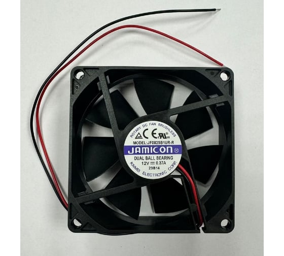 Вентилятор JAMICON JF0825B1UR-R (JF0825B1UR000-065R) (4000RPM) 12V/0, 37A (80x80x25) B(подшипник) CFM52, 06/dBA40, провод С00035654