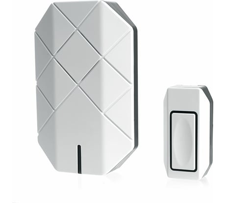 Дверной беспроводной звонок FERON E-377 звонок IP44 30 мелодий, 3х1,5V/АА, база, белый 41433