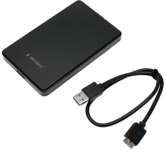Внешний корпус Gembird USB 3.0 для 2.5 HDD/SSD, порт MicroB, SATA III, пластик, черный, коробка EE2-U3S-40