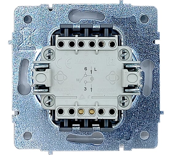 Кнопка звонка Lezard ZIMA с подсветкой белый безвинтовой зажим/клемма 704-0288-108QC