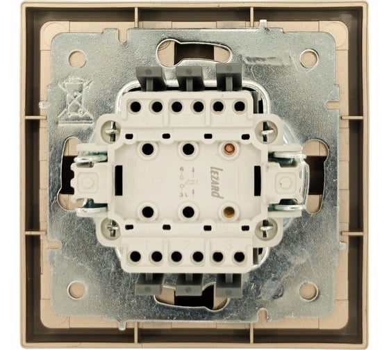Кнопка звонка Lezard ZIMA золото безвинтовой зажим/клемма 704-3688-103QC