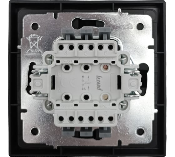 Кнопка звонка Lezard ZIMA черный бархат безвинтовой зажим/клемма 704-4288-103QC