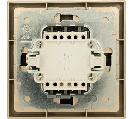 Кнопка звонка Lezard ZIMA с подсветкой золото безвинтовой зажим/клемма 704-3688-108QC