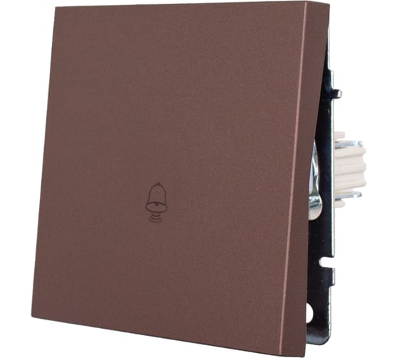 Кнопка звонка Lezard ZIMA шоколад безвинтовой зажим/клемма 704-7388-103QC