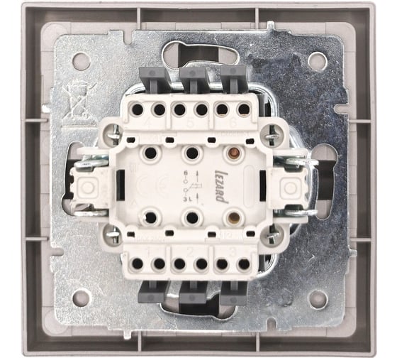 Кнопка звонка Lezard ZIMA серый матовый безвинтовой зажим/клемма 704-7488-103QC