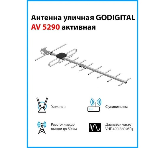 Уличная антенна GoDigital AV 5290, активная