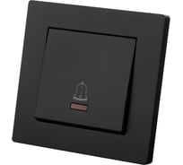 Кнопка звонка с подсветкой TDM ELECTRIC 6А черная Сенеж TDM SQ1816-0312