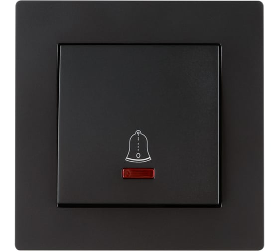 Кнопка звонка с подсветкой TDM ELECTRIC 6А черная Сенеж TDM SQ1816-0312